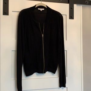 Cabo sweater bomber jacket with gold zipper